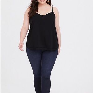 TORRID BLACK CHIFFON DOUBLE LAYER SWING CAMI